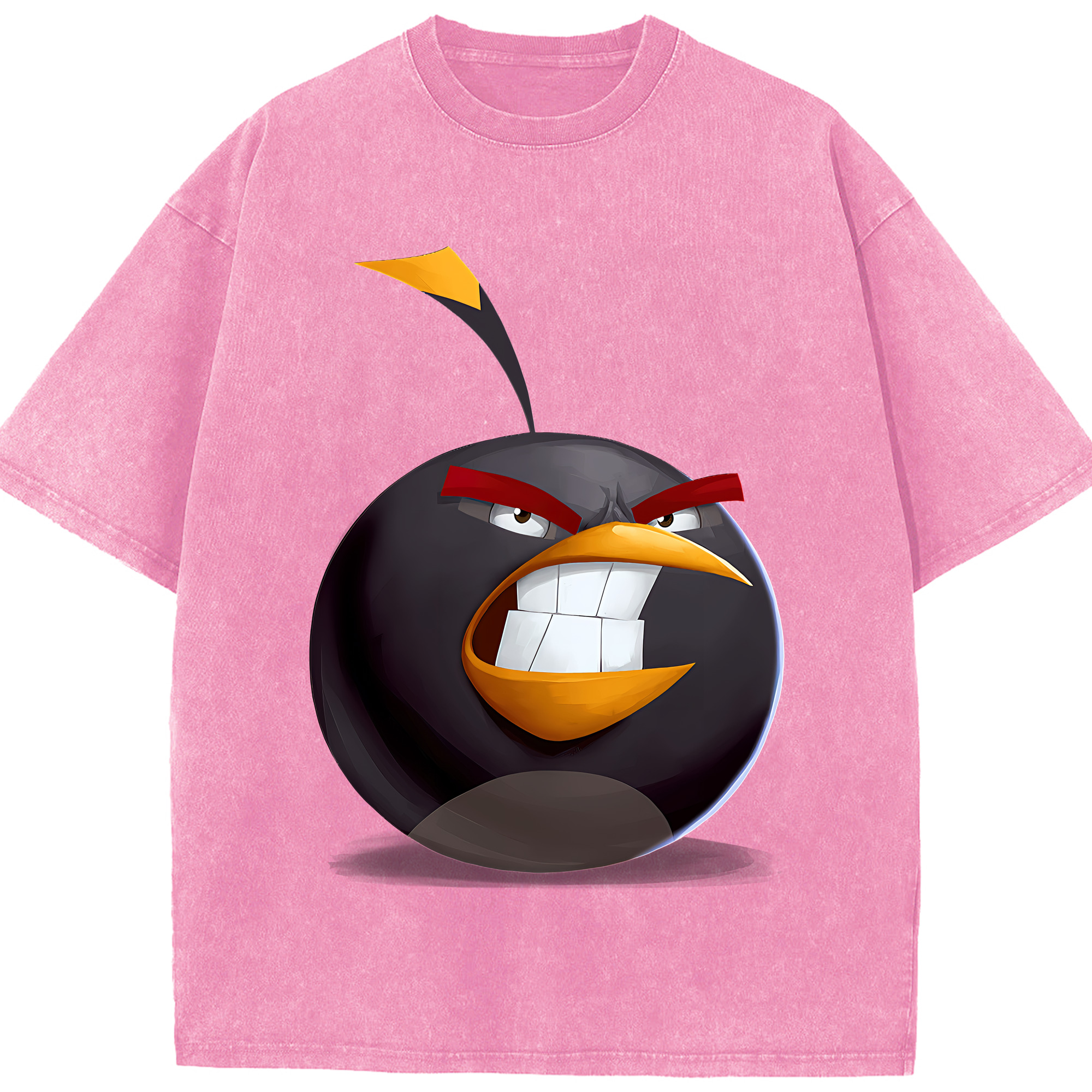 （画像用） Angry Birds アングリーバード 綿100% ヴィンテージ風 半袖Tシャツ（フロントプリント）